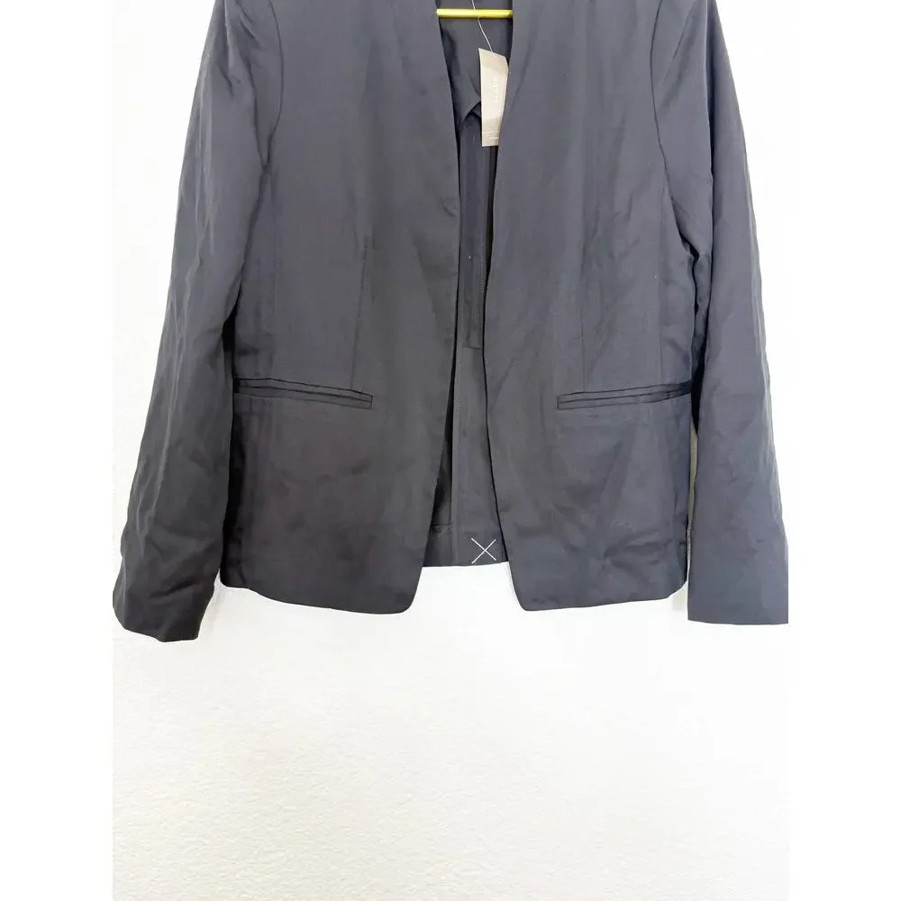 NWT J. Crew Going-Out Blazer Gramercy Twill Size 6 Black Workwear Open Preppy